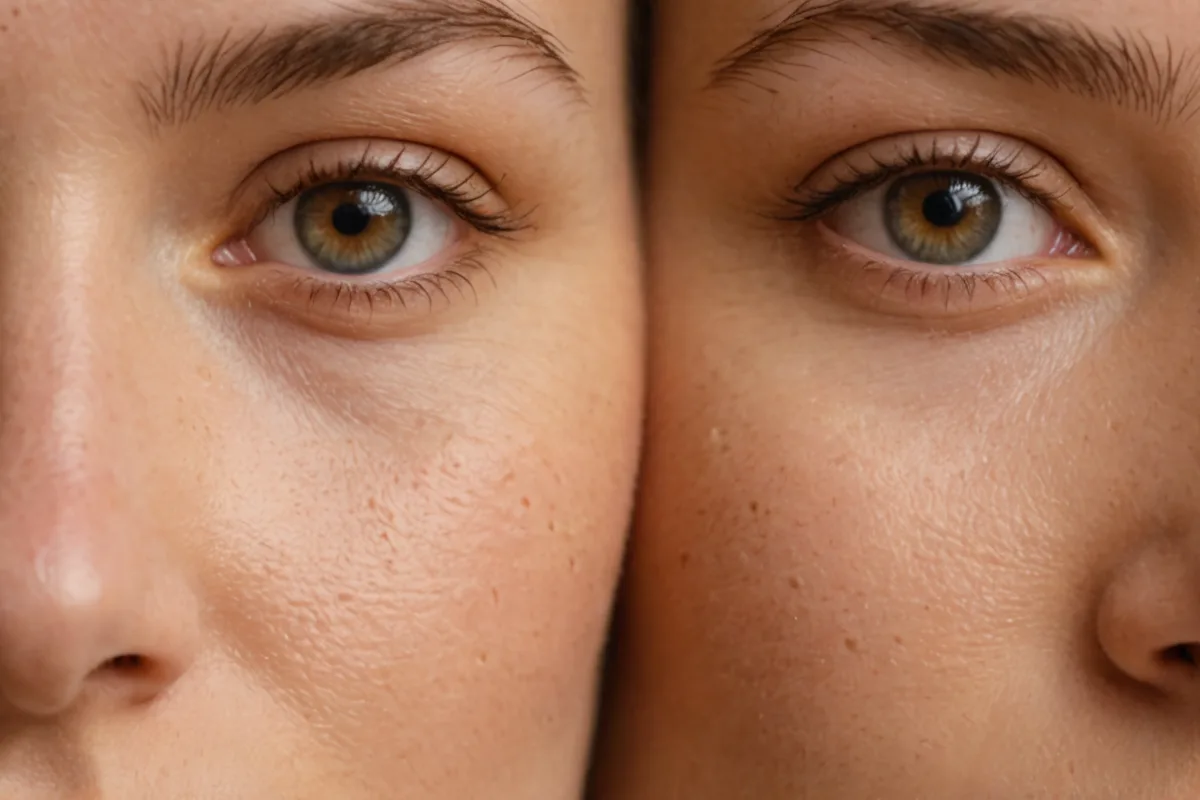 AI skin analysis visualization of combination skin pattern